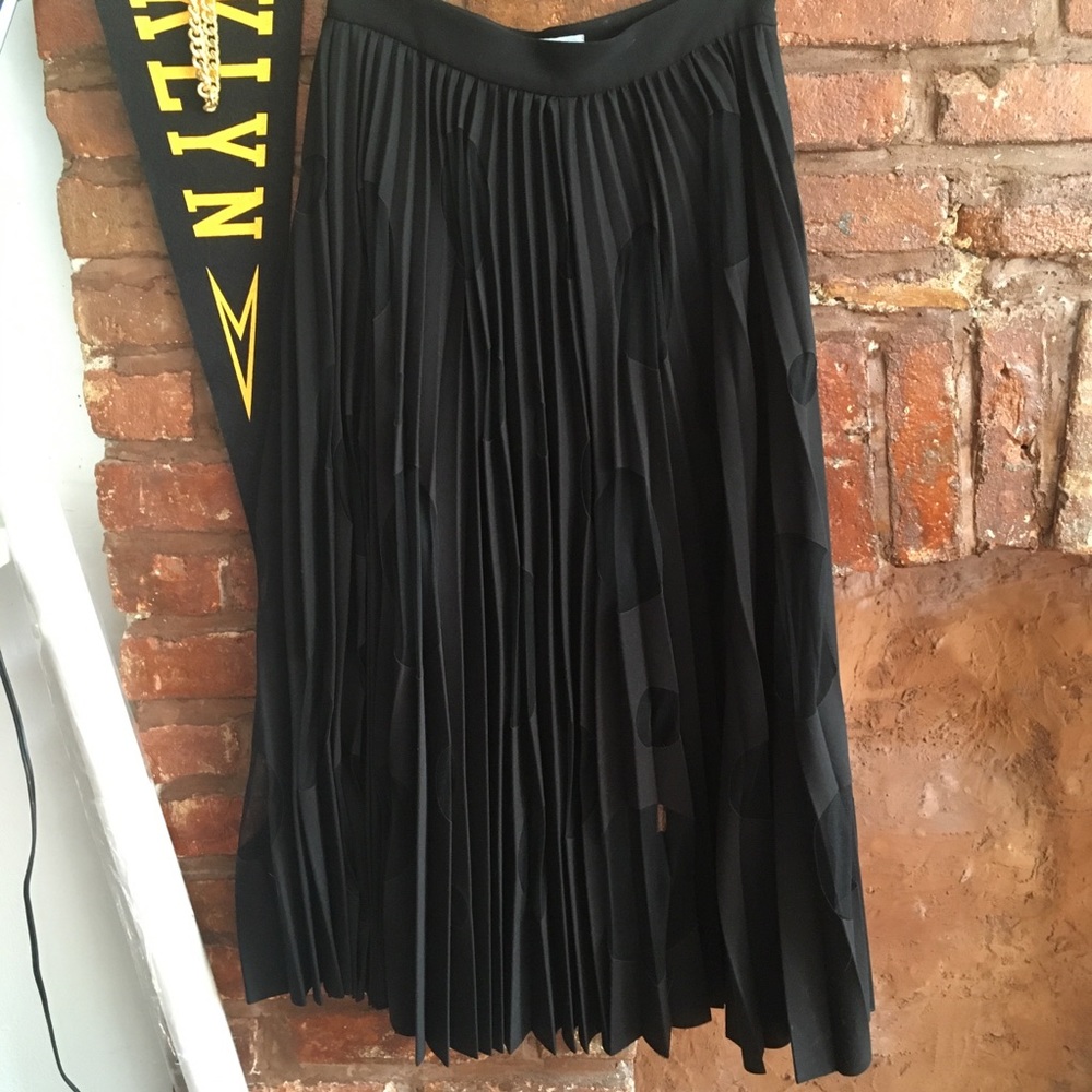 MSGM Cutout Pleated Midi Skirt